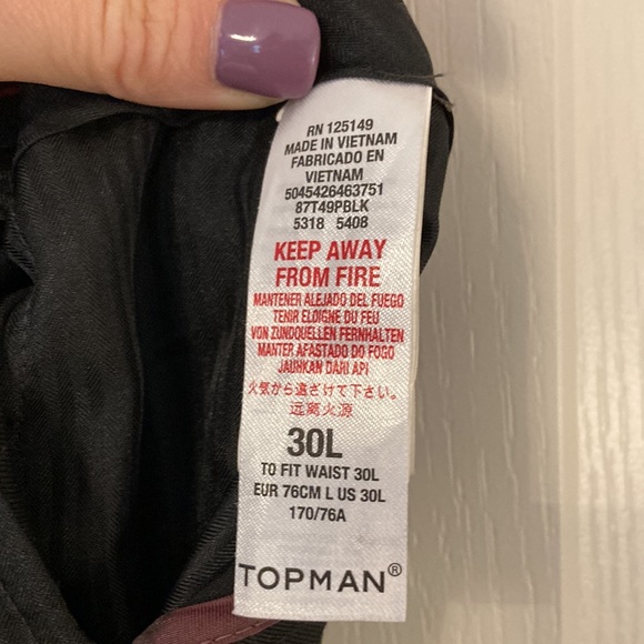 Topman EUC men’s black dress pants. 30 long. - Picture 6 of 7